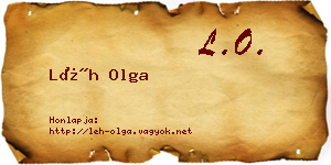 Léh Olga névjegykártya